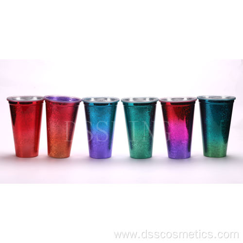 16oz double layers plastic cup with lid